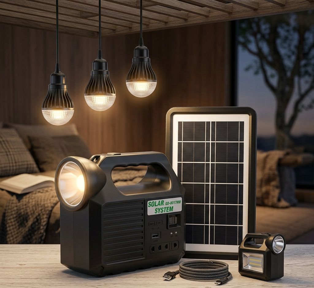 Linterna solar combo