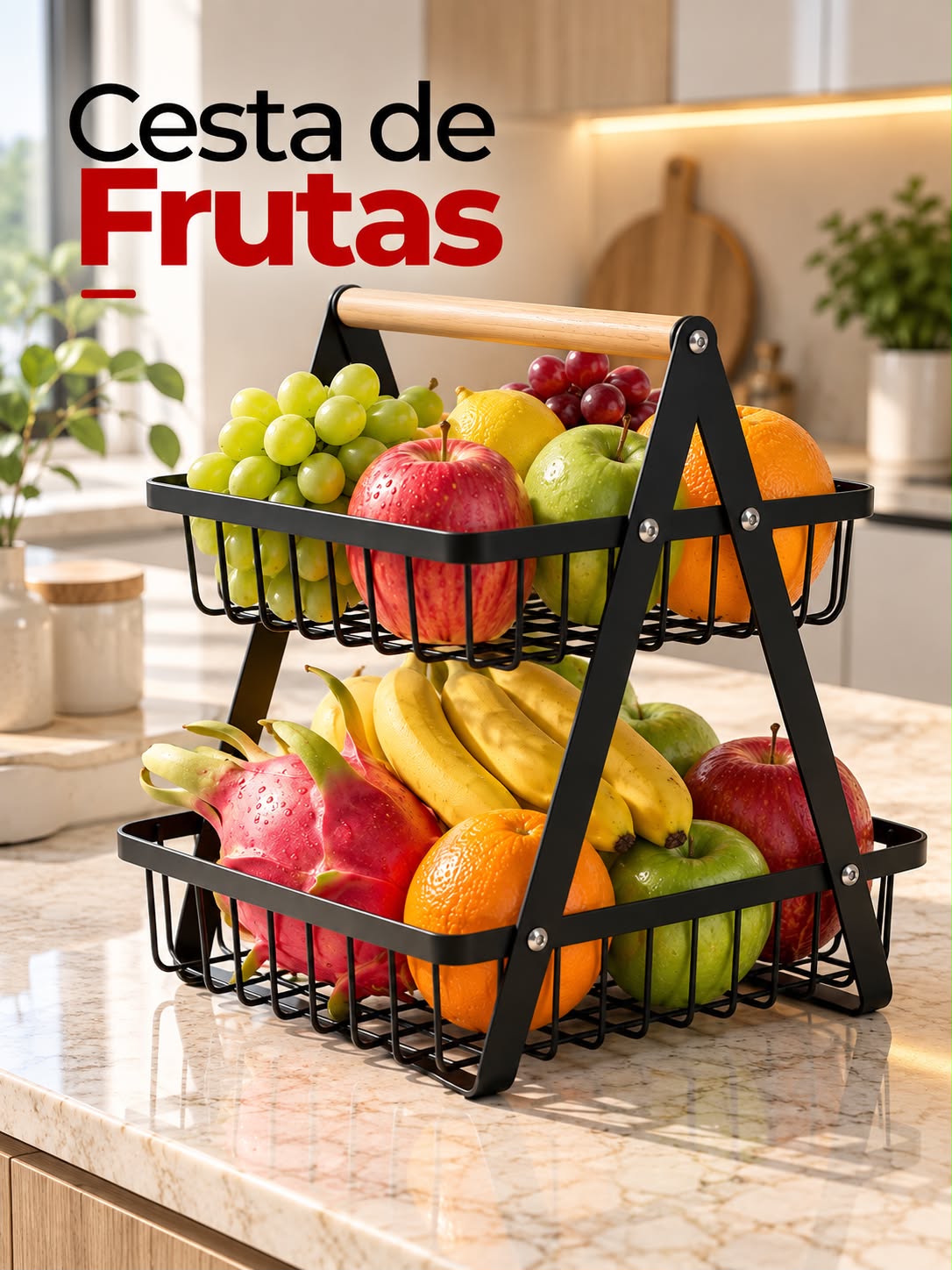 Cesta de Frutas 2 Niveles Premium