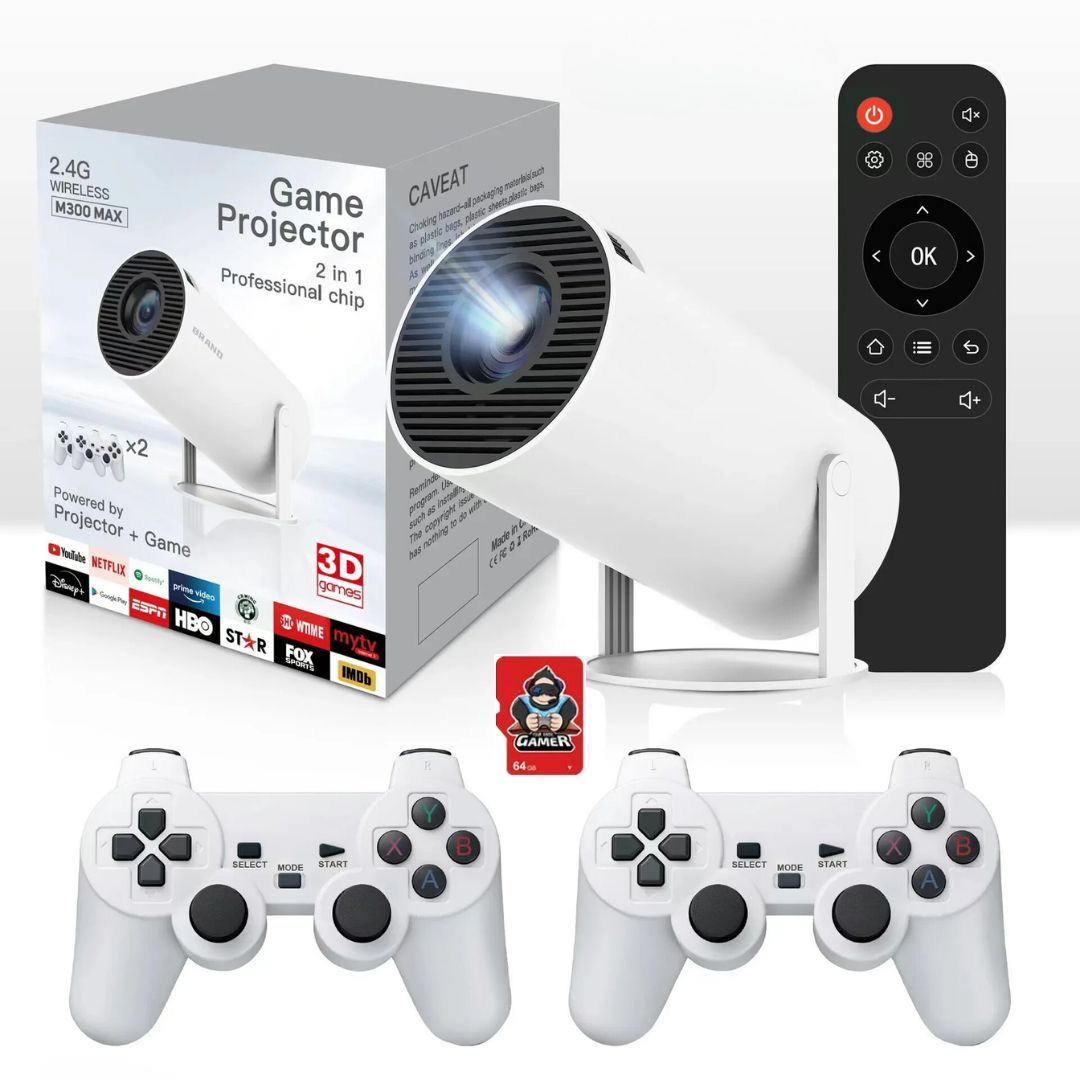 ✨ Proyector Gamer 2 en 1 + Consola Retro